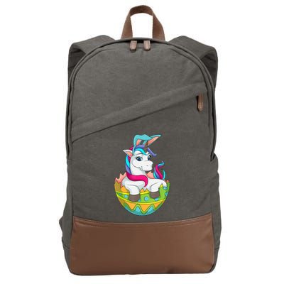 Unicorn Easter Egg Cotton Canvas Backpack