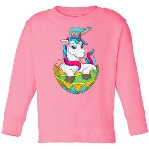 Unicorn Easter Egg Toddler Long Sleeve Shirt