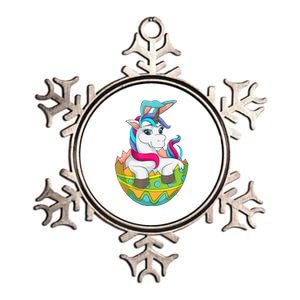 Unicorn Easter Egg Metallic Star Ornament