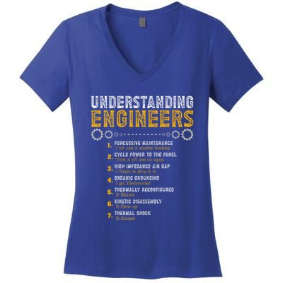 Understanding Engineers Engineering Humor Engineers Women's V-Neck T-Shirt