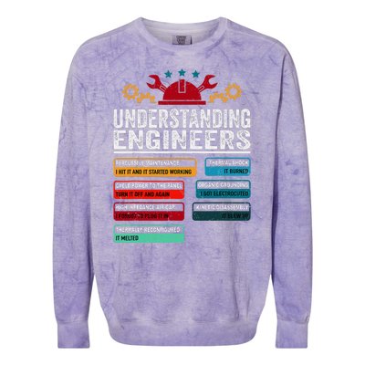 Understanding Engineers Funny Engineering Student Engineers Colorblast Crewneck Sweatshirt