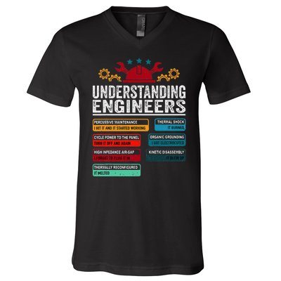 Understanding Engineers Funny Engineering Student Engineers V-Neck T-Shirt