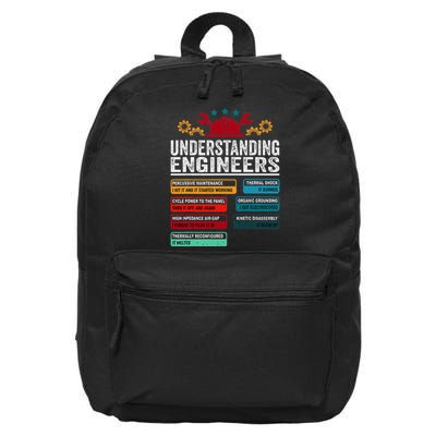 Understanding Engineers Funny Engineering Student Engineers 16 in Basic Backpack