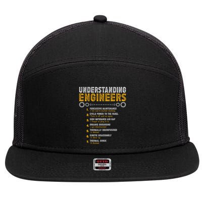 Understanding Engineers Funny Engineering Humor Engineers 7 Panel Mesh Trucker Snapback Hat