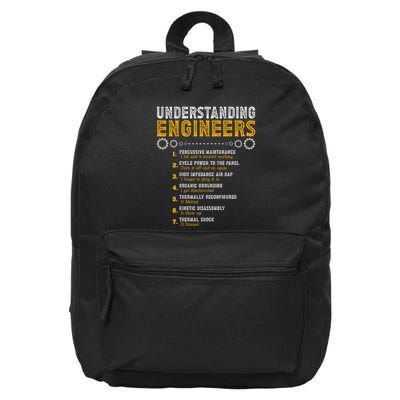 Understanding Engineers Funny Engineering Humor Engineers 16 in Basic Backpack