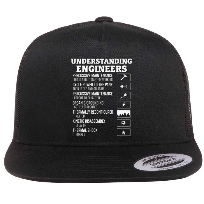 Understanding Engineers Funny Engineering Humor Flat Bill Trucker Hat