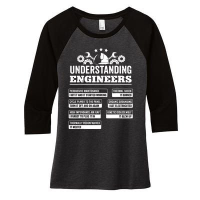 Understanding Engineers Funny Mechanical Engineering Women's Tri-Blend 3/4-Sleeve Raglan Shirt