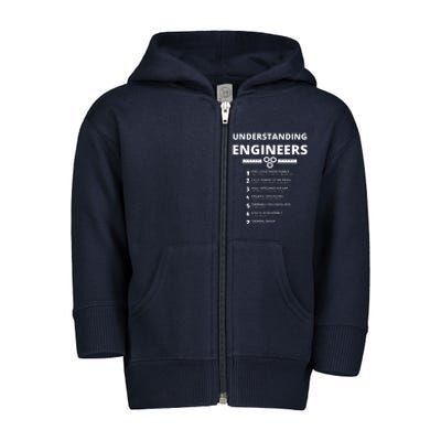 Understanding Engineers Funny Sarcastic Engineering Gift Toddler Zip Fleece Hoodie