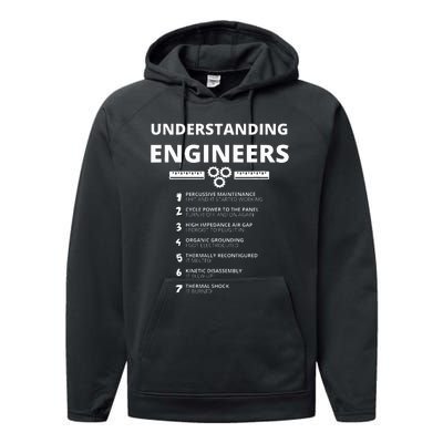 Understanding Engineers  Funny Sarcastic Engineering Gift Performance Fleece Hoodie