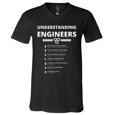 Understanding Engineers  Funny Sarcastic Engineering Gift V-Neck T-Shirt