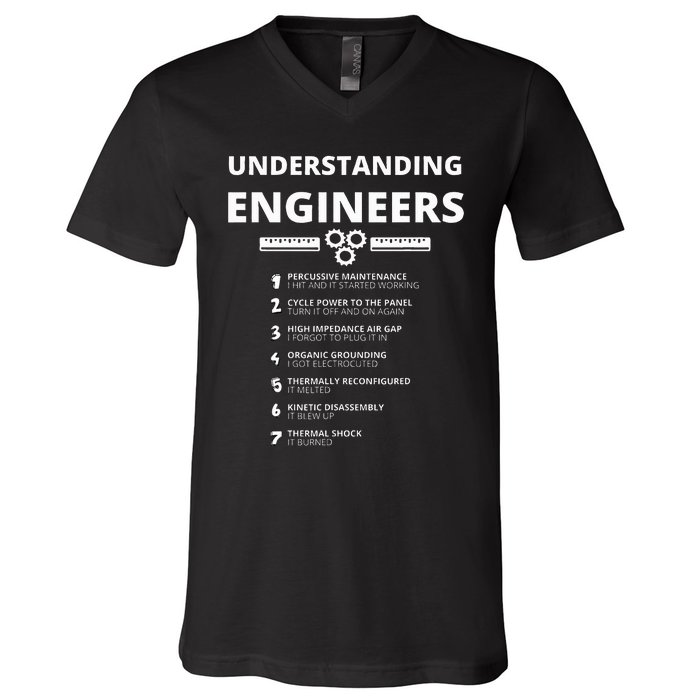 Understanding Engineers  Funny Sarcastic Engineering Gift V-Neck T-Shirt