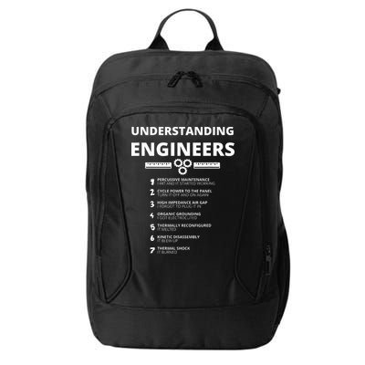Understanding Engineers  Funny Sarcastic Engineering Gift City Backpack