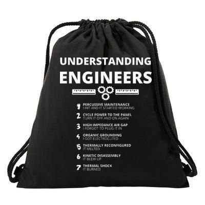Understanding Engineers  Funny Sarcastic Engineering Gift Drawstring Bag