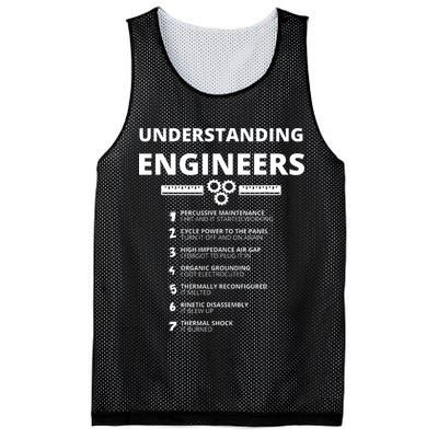 Understanding Engineers  Funny Sarcastic Engineering Gift Mesh Reversible Basketball Jersey Tank