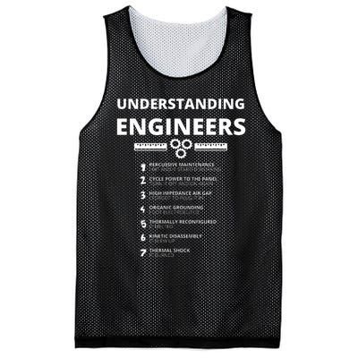 Understanding Engineers  Funny Sarcastic Engineering Gift Mesh Reversible Basketball Jersey Tank