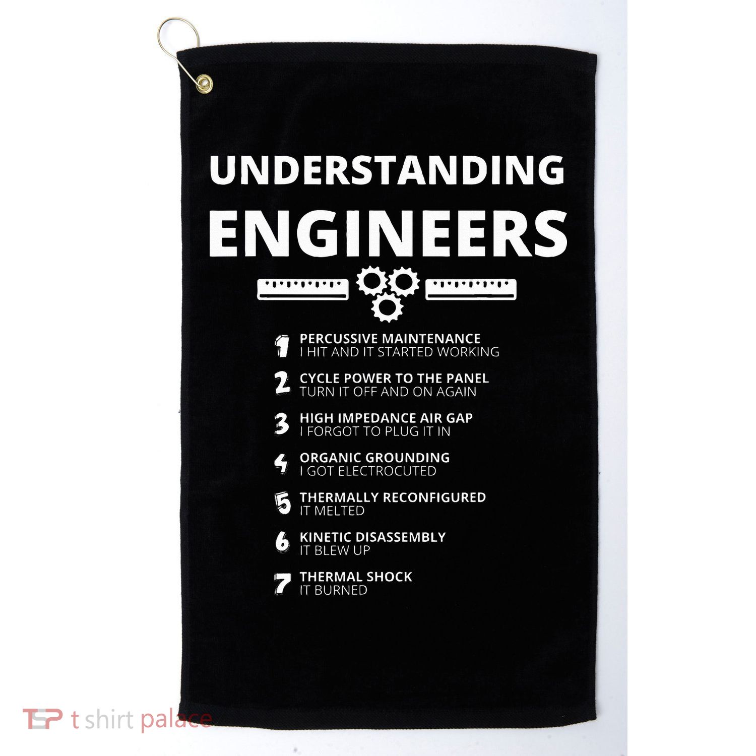 Understanding Engineers  Funny Sarcastic Engineering Gift Golf Towel