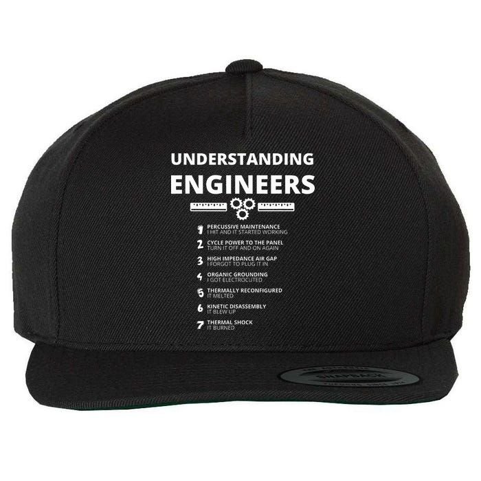 Understanding Engineers  Funny Sarcastic Engineering Gift Wool Snapback Cap