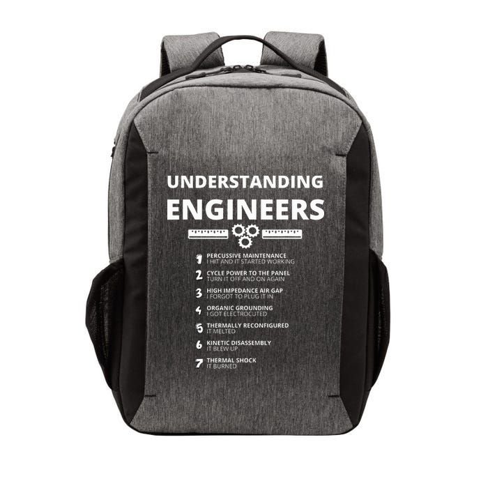 Understanding Engineers  Funny Sarcastic Engineering Gift Vector Backpack