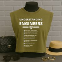 Understanding Engineers  Funny Sarcastic Engineering Gift Garment-Dyed Women's Muscle Tee