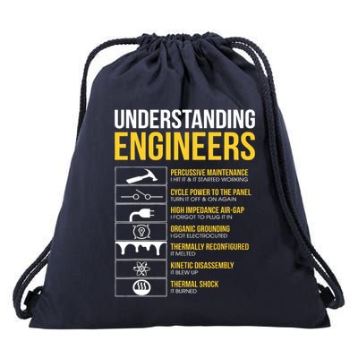 Understanding Engineers Funny Sarcastic Engineering Drawstring Bag