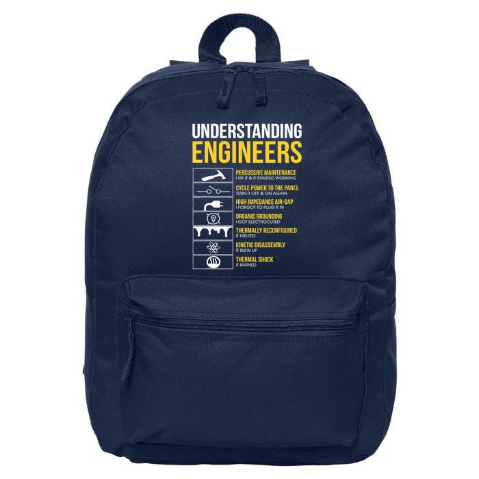 Understanding Engineers Funny Sarcastic Engineering 16 in Basic Backpack