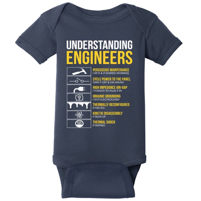 Understanding Engineers Funny Sarcastic Engineering Baby Bodysuit