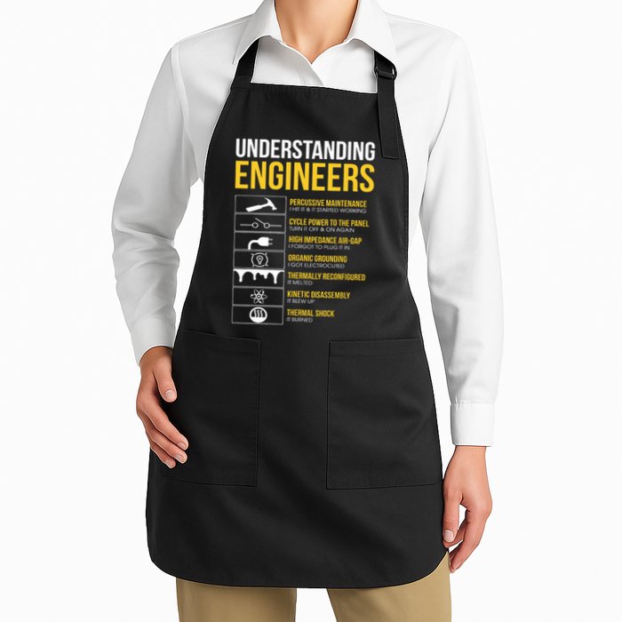 Understanding Engineers Funny Sarcastic Engineering  Full-Length Apron With Pockets