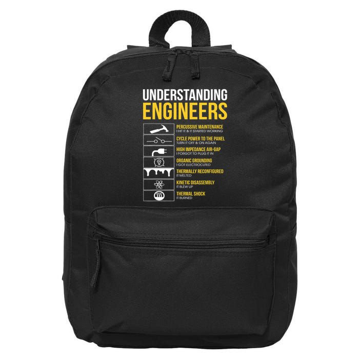 Understanding Engineers Funny Sarcastic Engineering  16 in Basic Backpack