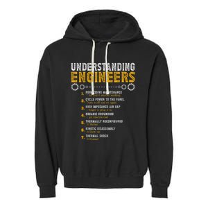 Understanding Engineers Funny Engineering Humor Engineers Garment-Dyed Fleece Hoodie