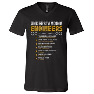 Understanding Engineers Funny Engineering Humor Engineers V-Neck T-Shirt