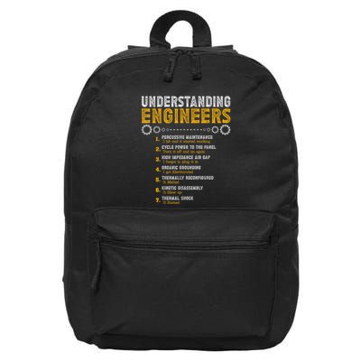 Understanding Engineers Funny Engineering Humor Engineers 16 in Basic Backpack