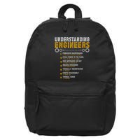 Understanding Engineers Funny Engineering Humor Engineers 16 in Basic Backpack