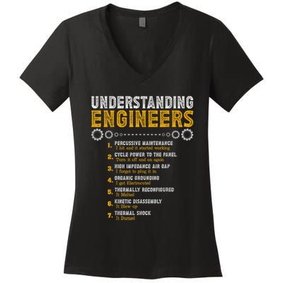 Understanding Engineers Funny Engineering Humor Engineers Women's V-Neck T-Shirt
