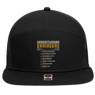 Understanding Engineers Funny Engineering Humor Engineers 7 Panel Mesh Trucker Snapback Hat
