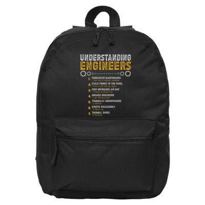 Understanding Engineers Funny Engineering Humor Engineers Gift 16 in Basic Backpack