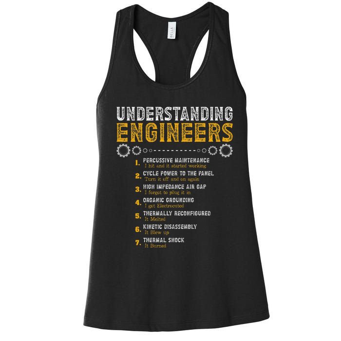 Understanding Engineers Funny Engineering Humor Engineers Gift Women's Racerback Tank