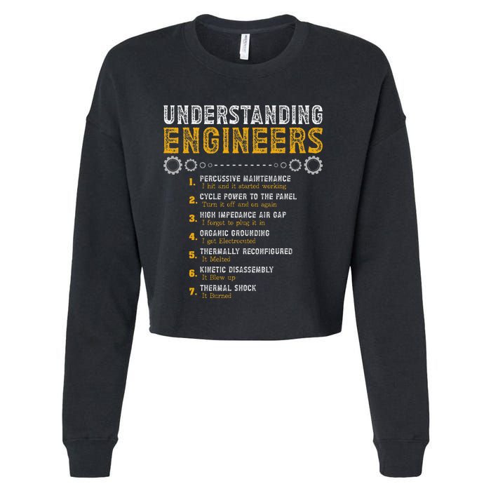 Understanding Engineers Funny Engineering Humor Engineers Gift Cropped Pullover Crew