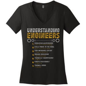 Understanding Engineers Funny Engineering Humor Engineers Gift Women's V-Neck T-Shirt