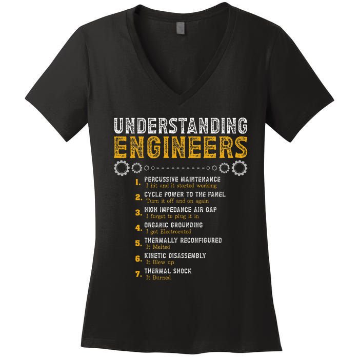 Understanding Engineers Funny Engineering Humor Engineers Gift Women's V-Neck T-Shirt