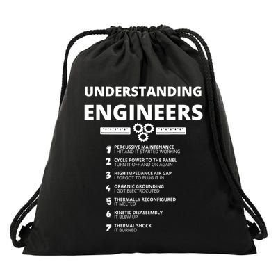 Understanding Engineers Funny Sarcastic Engineering Gift Drawstring Bag