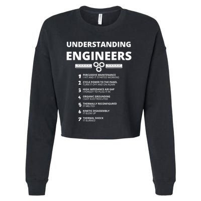 Understanding Engineers Funny Sarcastic Engineering Gift Cropped Pullover Crew