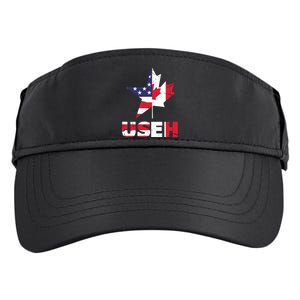 Us Eh Funny Canada American Flag Adult Drive Performance Visor