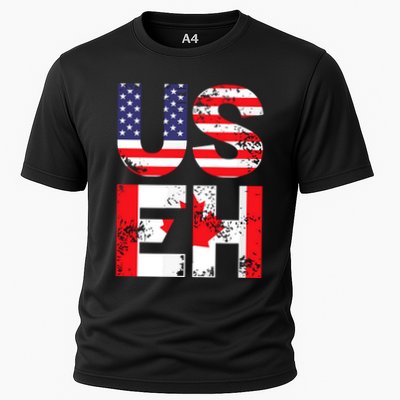 Us Eh Funny Canada American Flag Performance Shirt
