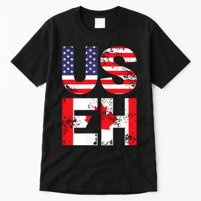 Us Eh Funny Canada American Flag Tall T-Shirt