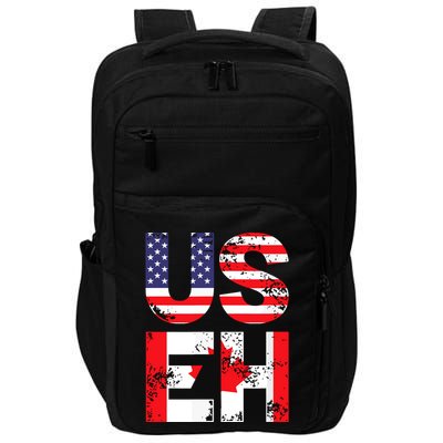 Us Eh Funny Canada American Flag Impact Tech Backpack