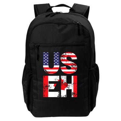 Us Eh Funny Canada American Flag Backpack