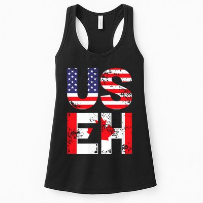 Us Eh Funny Canada American Flag Womens Tank Top