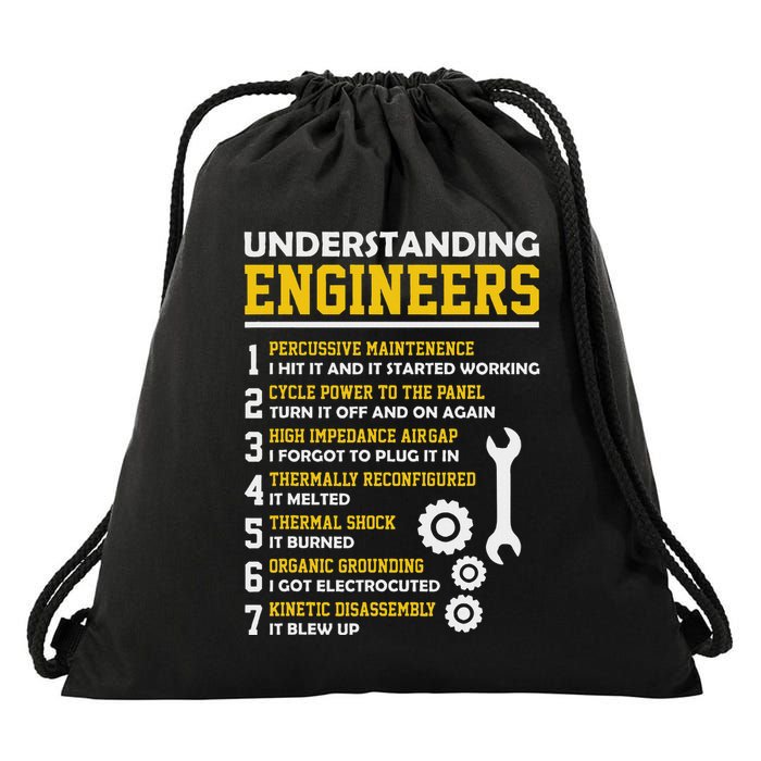 Understanding Engineers Funny Sarcastic Engineering Drawstring Bag