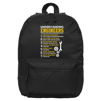 Understanding Engineers Funny Sarcastic Engineering 16 in Basic Backpack