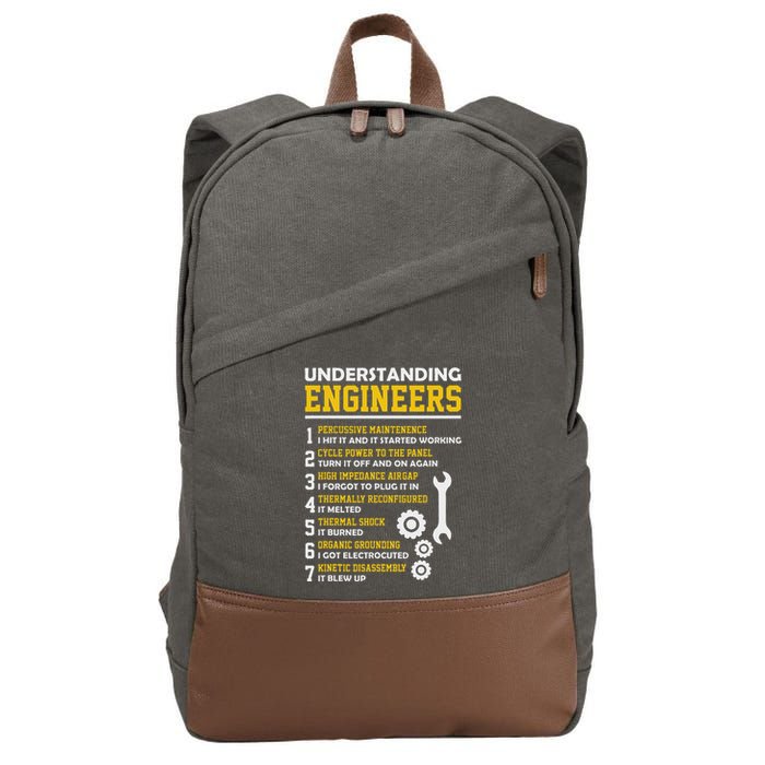Understanding Engineers Funny Sarcastic Engineering Cotton Canvas Backpack